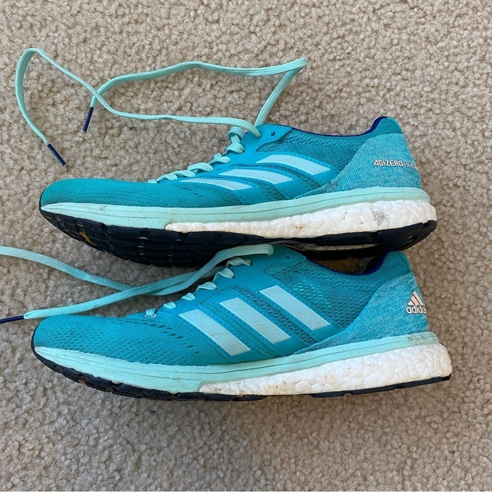 Adidas Women’s Adizero 7 Blue Running Shoes Size 7.5 Aktiv Against Cancer